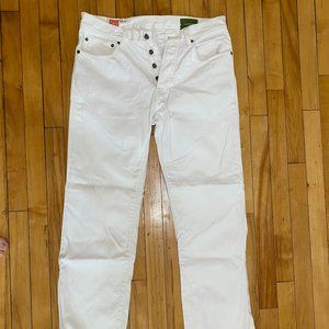 Gap "1969" Straight Fit White Denim, Button-fly, 32x30